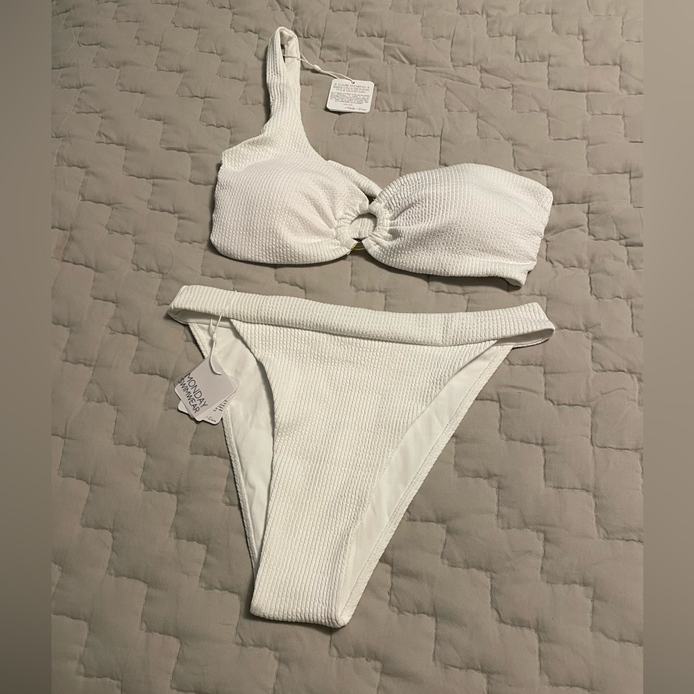 Monday Swimwear Bikini White Crinkle